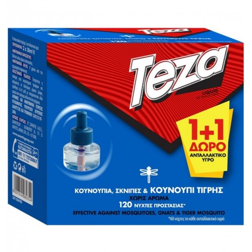 TEZA FIK ΥΓΡΟ ΑΝΤΑΛ/ΚΟ 60 ΝΥΧΤΕΣ (1+1)x36ml R17